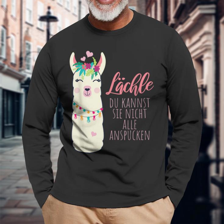 Alpaca Lächle Du Kannst Sie Nicht Alle Anspcken S Langarmshirts Geschenke für alte Männer