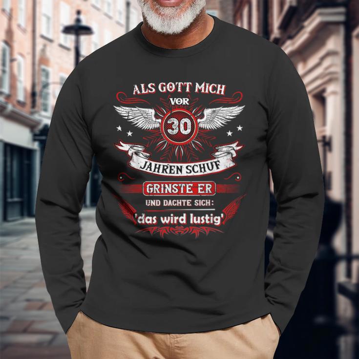 Als Gott Michor 30 Jahren Schuf Grinste Er Das Wird German L Langarmshirts Geschenke für alte Männer