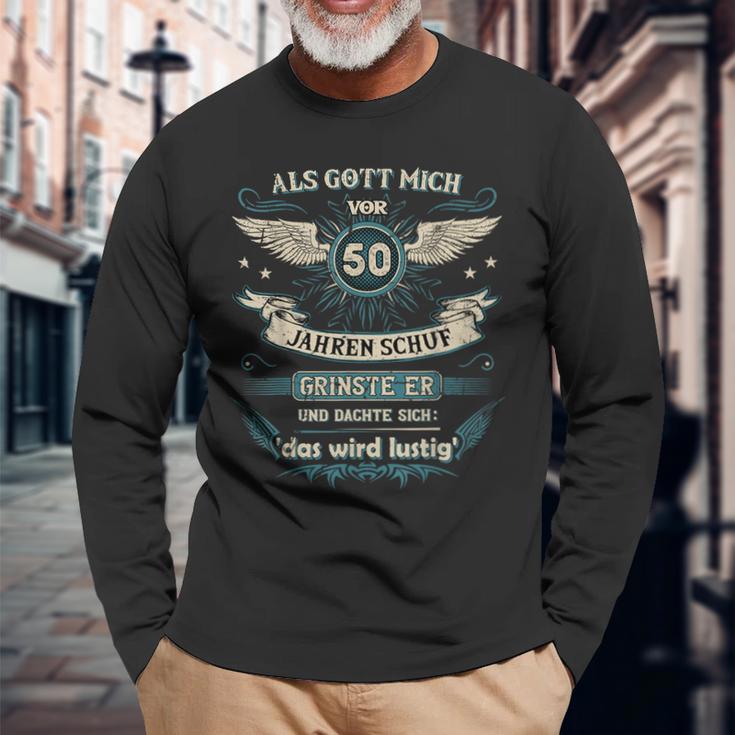 Als Gott Michor 50 Jahren Schuf Grinste Er Das Wird Langarmshirts Geschenke für alte Männer