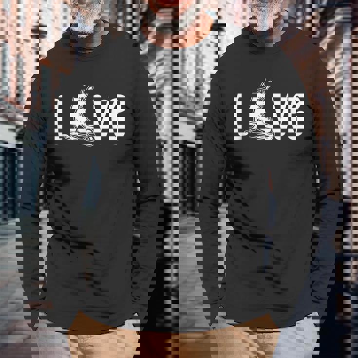 Amor Patinaje Sobre Hielo Patinaje Sobre Hielo Camiseta de manga larga Regalos para ancianos