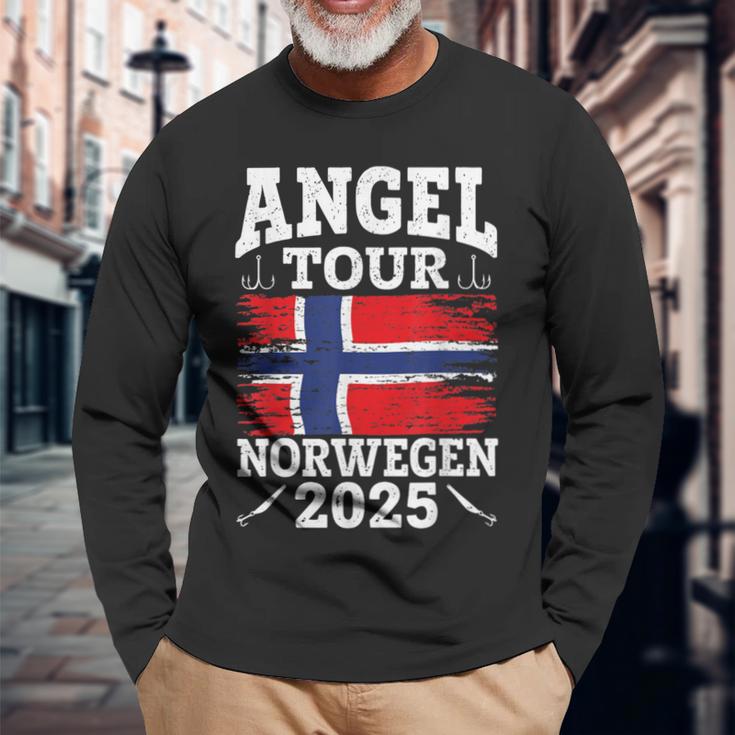 Angel Tour Norway 2025 Fishing Team Norway Flag Angler Langarmshirts Geschenke für alte Männer