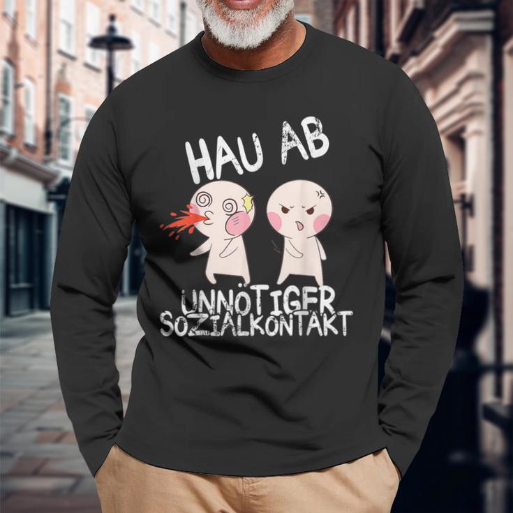 Anime Style Hau Ab Unnötiger Sozialkontakt Langarmshirts Geschenke für alte Männer