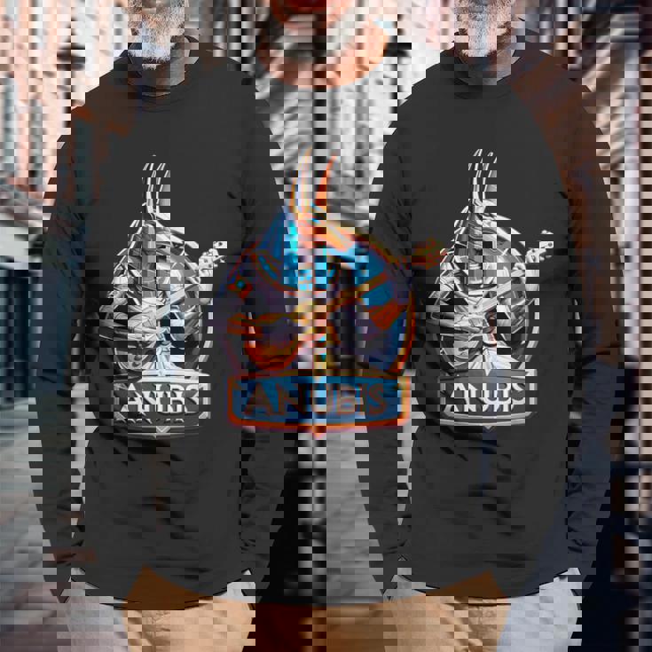 Anubis Rock Antico Egittointage Uomini Donna Maglietta a maniche lunghe Regalos para ancianos