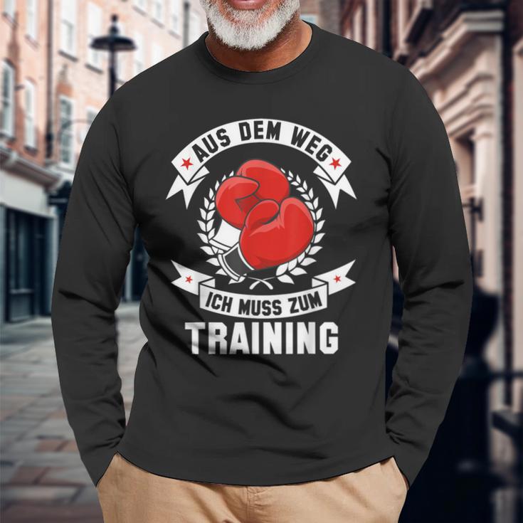 Aus Dem Weg Ich Muss Zum Training Boxing Langarmshirts Geschenke für alte Männer