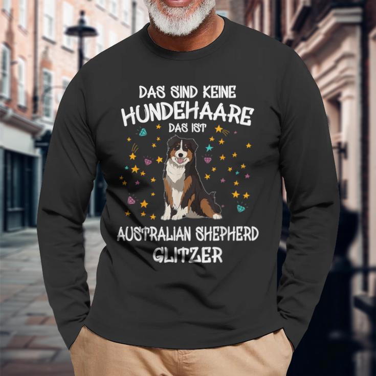 Australian Shepherd Glitter Dog Holder Aussie Dog Langarmshirts Geschenke für alte Männer