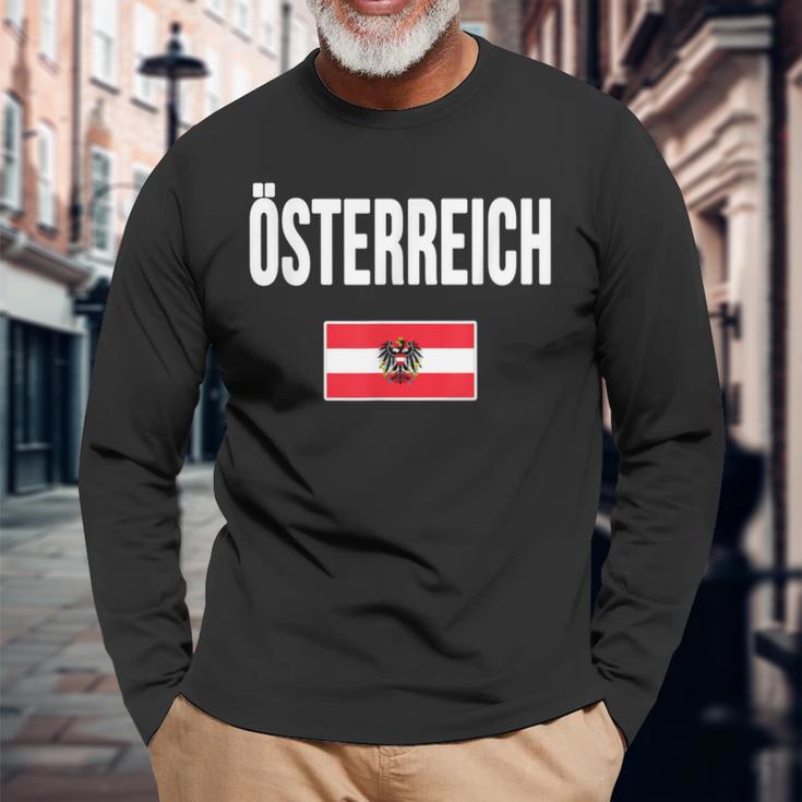 Austria Flag Austria Austria Langarmshirts Geschenke für alte Männer