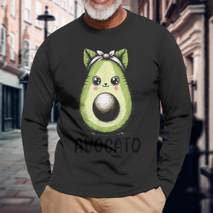 Avocado Cat Avocato Langarmshirts Geschenke für alte Männer