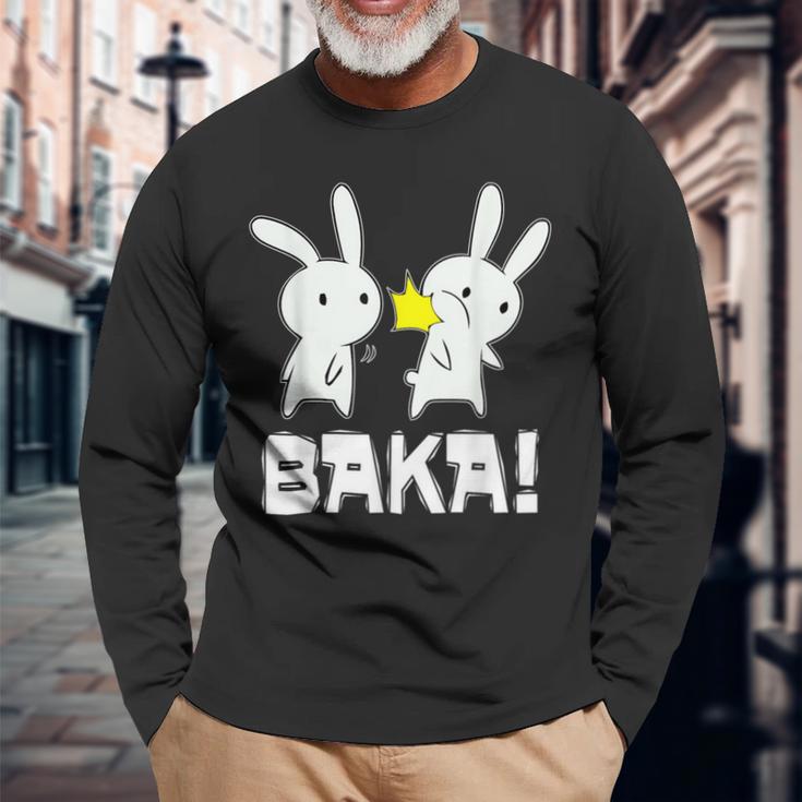 Baka Slogan Rabbit Ear-Fig For Japan Friends Langarmshirts Geschenke für alte Männer