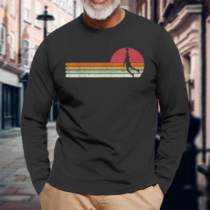 Basketball Sunset Sunsetintage Retro Distressed Langarmshirts Geschenke für alte Männer