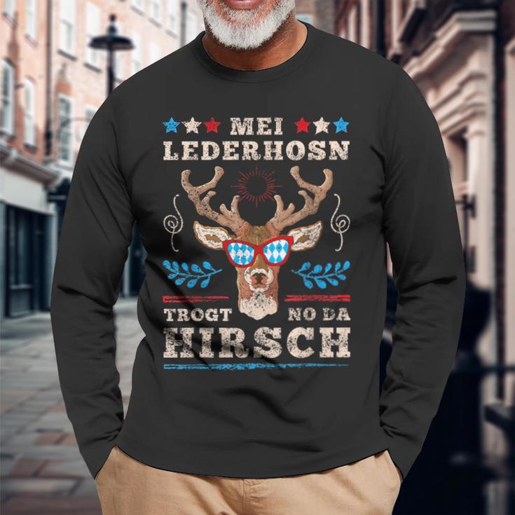 Bayern Wiesn Bekleidungolksfest Outfit Herren Short Sleeve Mei Lederhosn Trogt No Da Deer Costume Oktoberfest S Langarmshirts Geschenke für alte Männer