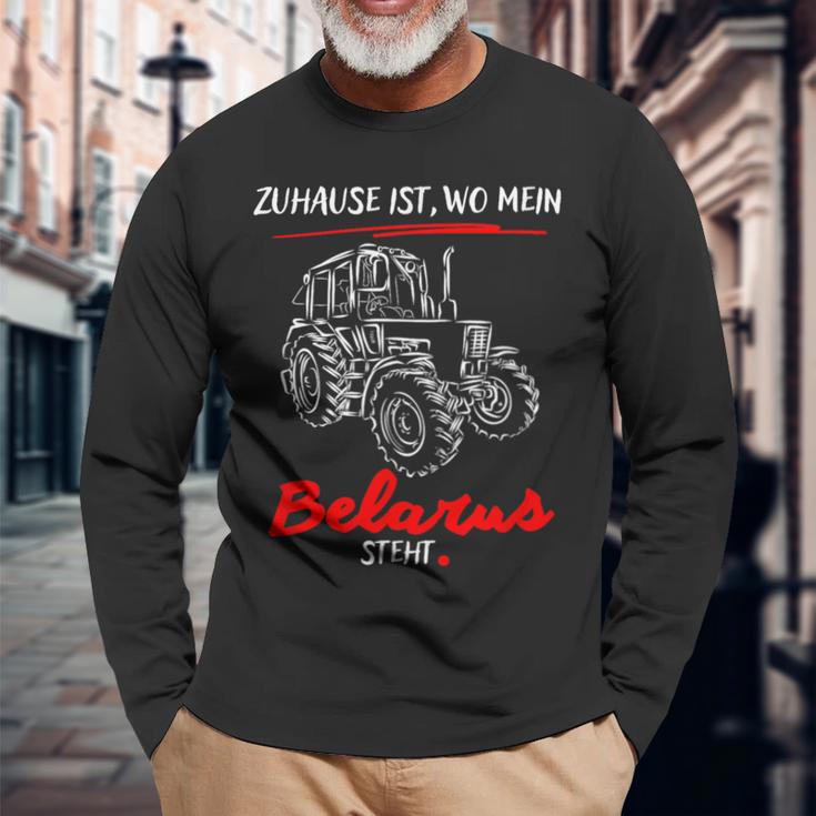 Belarus-Mts-Zuhause Ist Wo Mein Belarus Steht Langarmshirts Geschenke für alte Männer