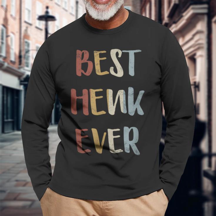 Best Henk Ever Retrointage First Name Langarmshirts Geschenke für alte Männer