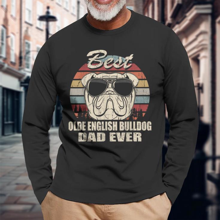 Best Olde English Bulldog Dad Everintage Retro Langarmshirts Geschenke für alte Männer