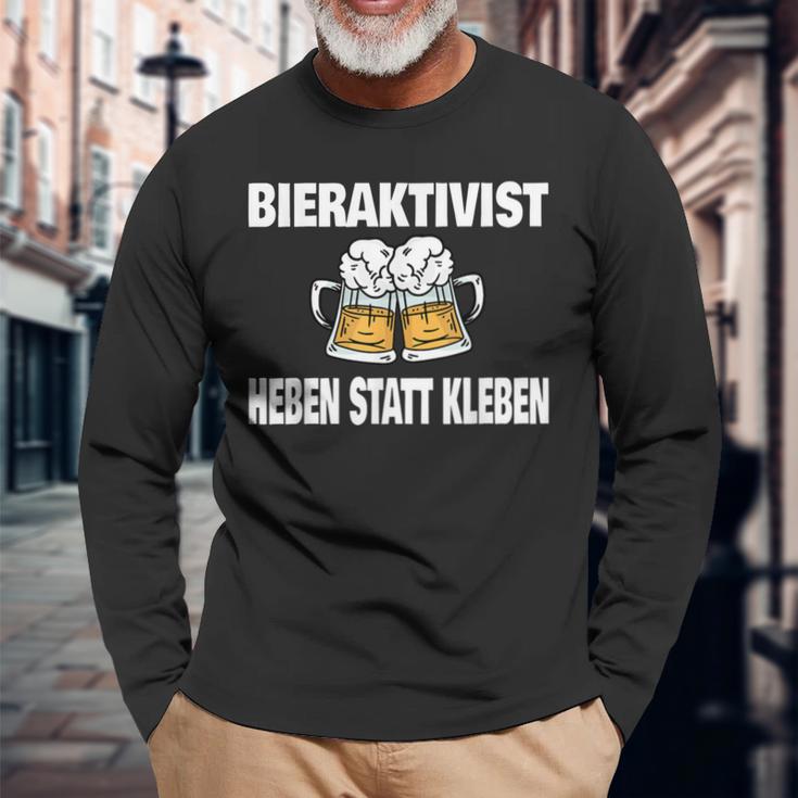 Bieraktivisten Heben Statt Kleben Witziges Party Langarmshirts Geschenke für alte Männer