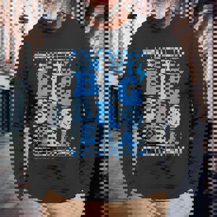 Big Bro In My Big Brother Era Pregnancy Announcement Boys Long Sleeve T-Shirt Gifts for Old Men