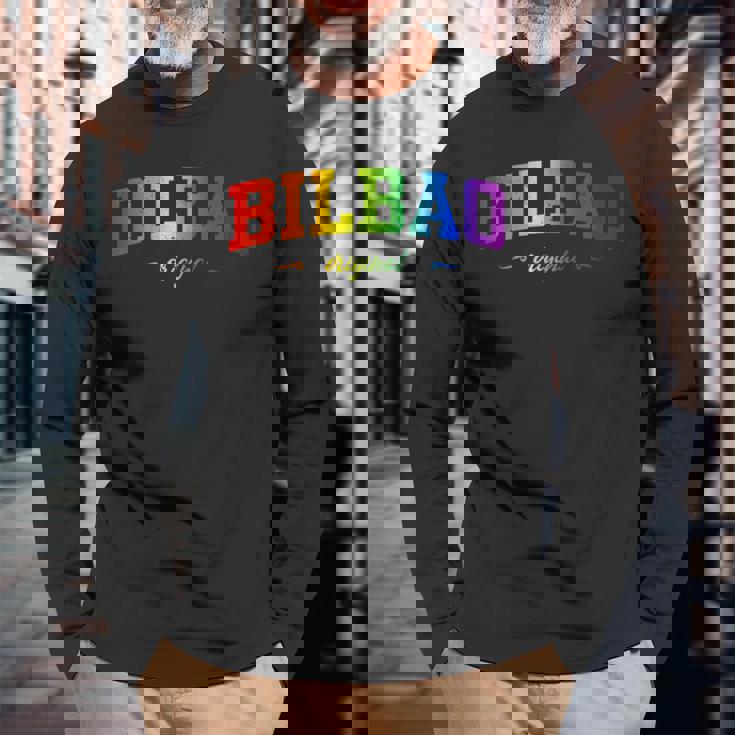 Bilbao Deporte Lgbtqai Souvenir Paísasco Camiseta de manga larga Regalos para ancianos