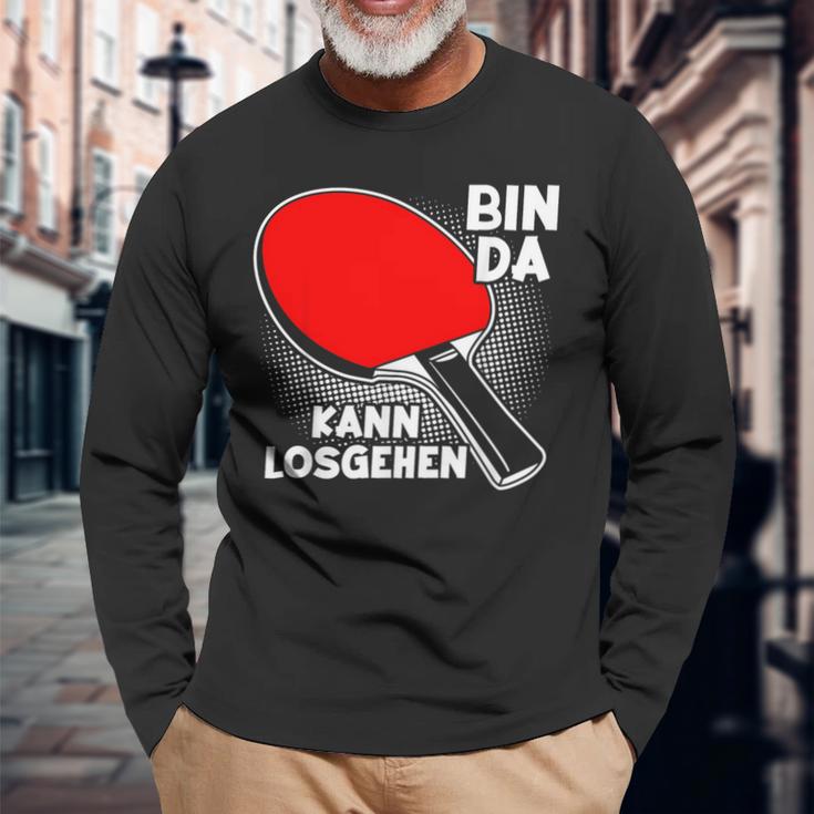 With Bin Da Kann Losgehen Table Tennis Player Langarmshirts Geschenke für alte Männer