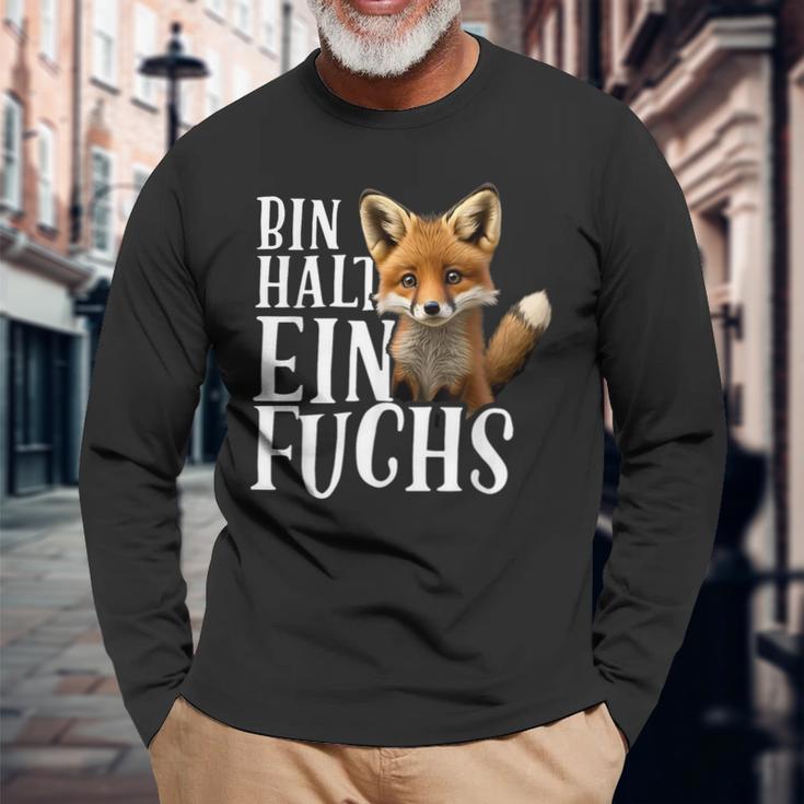 Bin Halt Ein Fuchs Fuchs Lieberhalter Statement Langarmshirts Geschenke für alte Männer