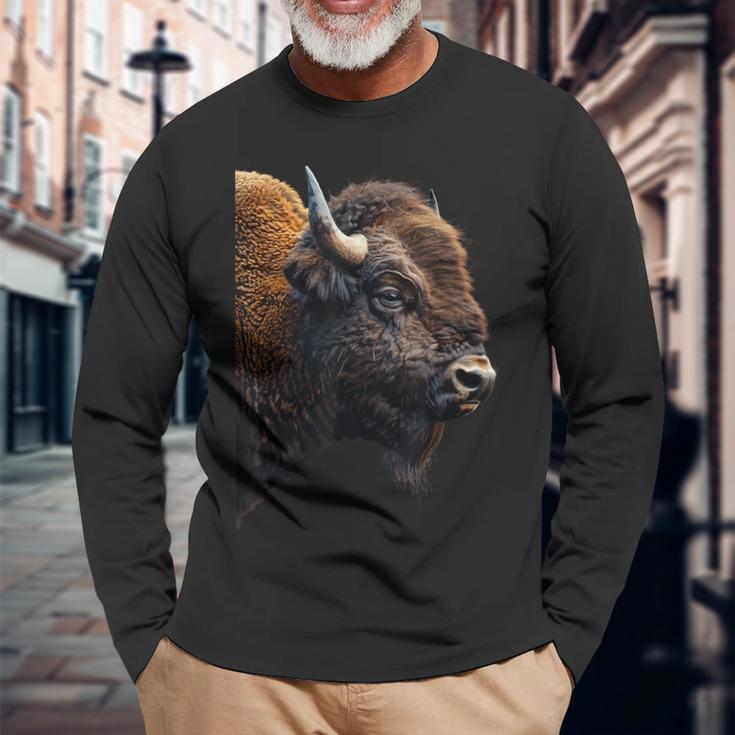 Bison Langarmshirts Geschenke für alte Männer