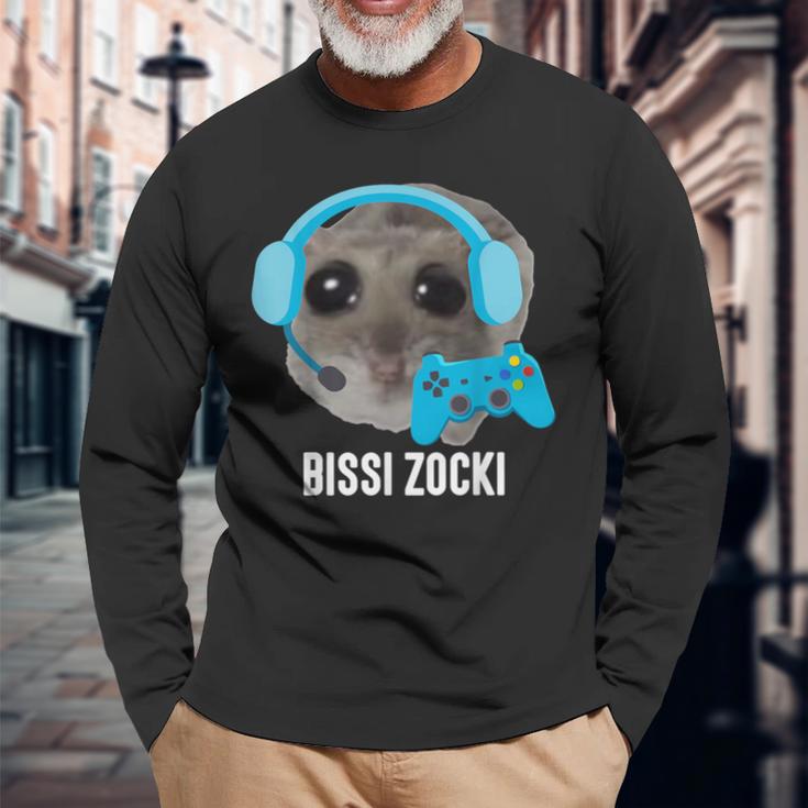 Bissi Zocki X Sad Hamster Meme Gaming Gamer Gamer Langarmshirts Geschenke für alte Männer