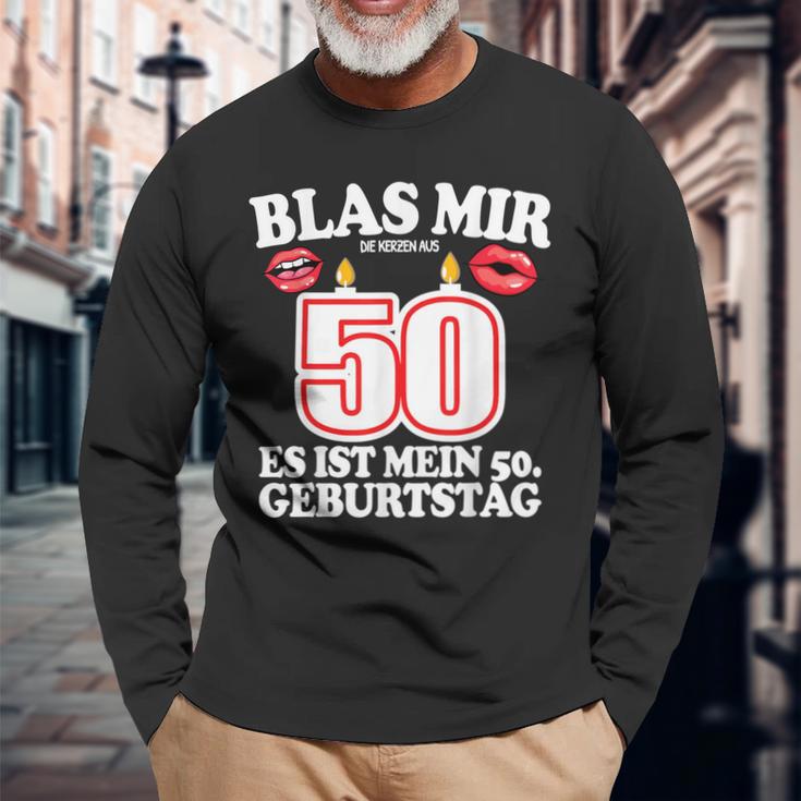 Blas Mir Die Kerzen Aus 50Th Birthday Man Langarmshirts Geschenke für alte Männer