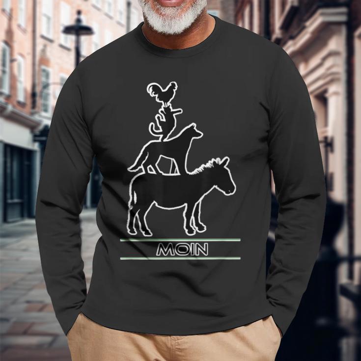 Bremer Stadtmusikanten Moin Fan Bremerhaven Hb Bremen Animals Langarmshirts Geschenke für alte Männer