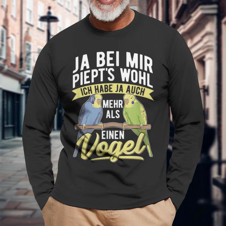 Budgie Ja Bei Mir Piept's Bird Langarmshirts Geschenke für alte Männer