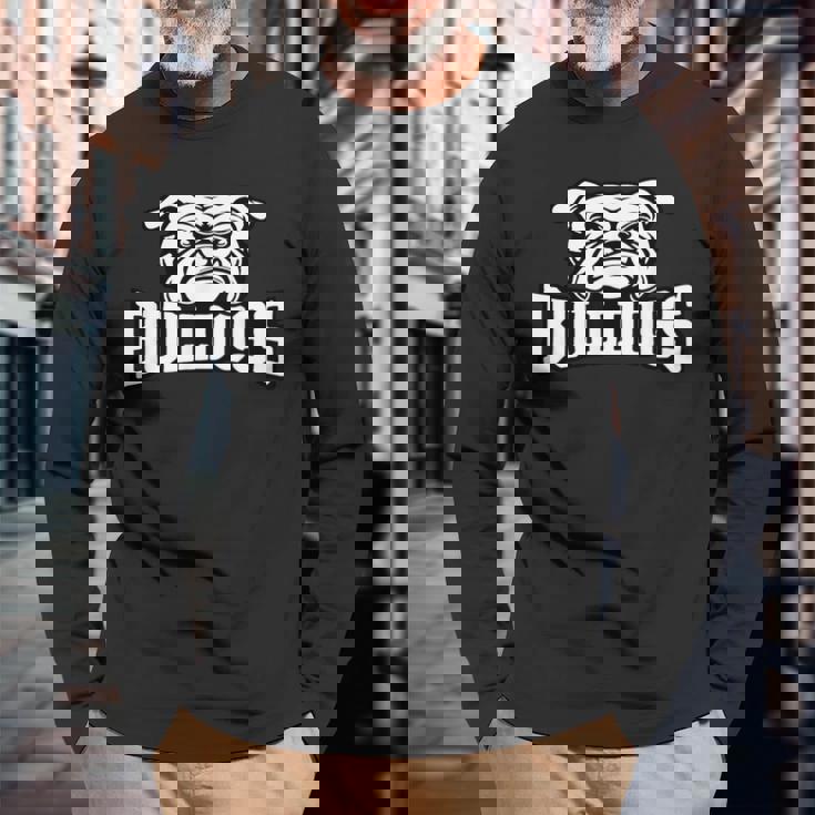 Bulldogs Mascot Back To School Team Spirit Long Sleeve T-Shirt Gifts for Old Men