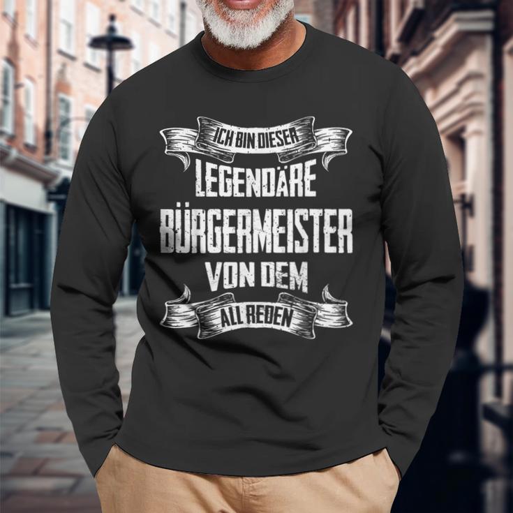 Bürgermeister Legend intage Slogan S Langarmshirts Geschenke für alte Männer