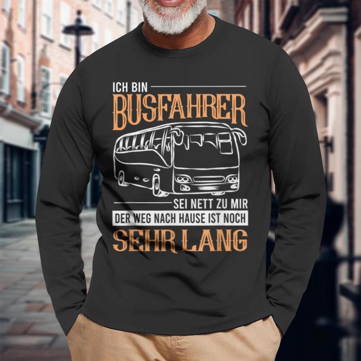 Busfahrer Weg Noch Lang Bus School Bus Line Bus Driver Langarmshirts Geschenke für alte Männer