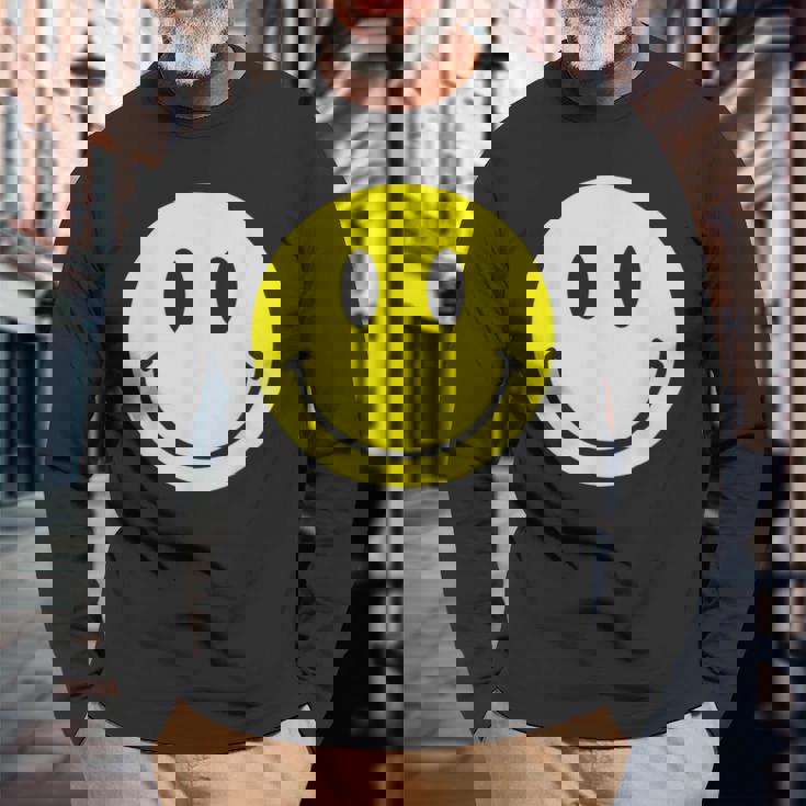 Camicia Coniso Sorriso Giallo Sveglio Felice Pace Sorridente Bambini Maglietta a maniche lunghe Regalos para ancianos