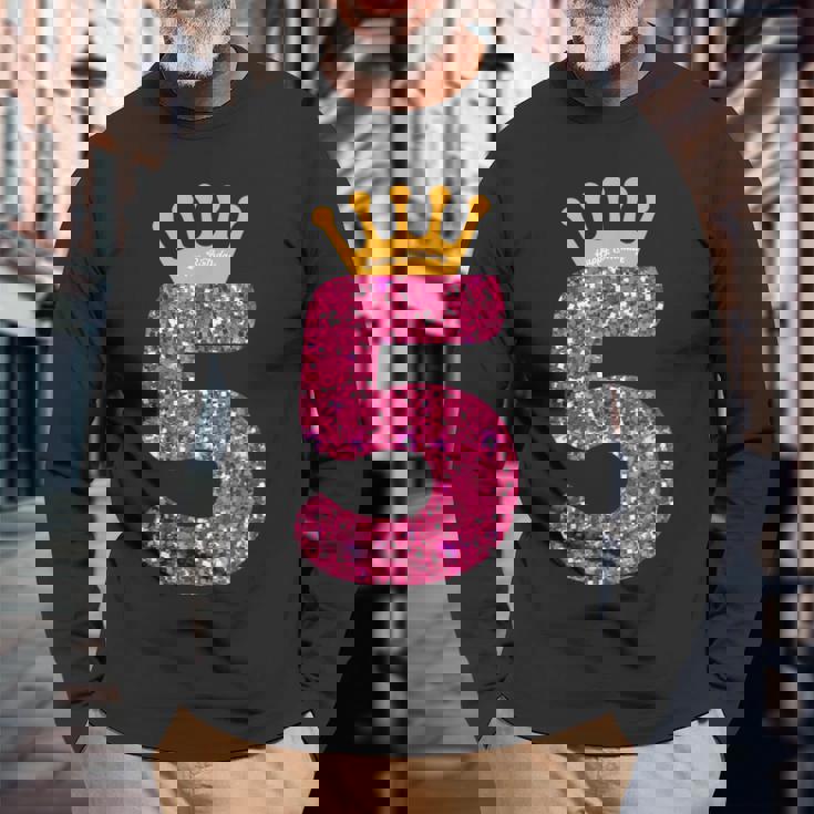 Camicia Di Buon Compleanno 5° Partito 5 Anni Bday Maglietta a maniche lunghe Regalos para ancianos