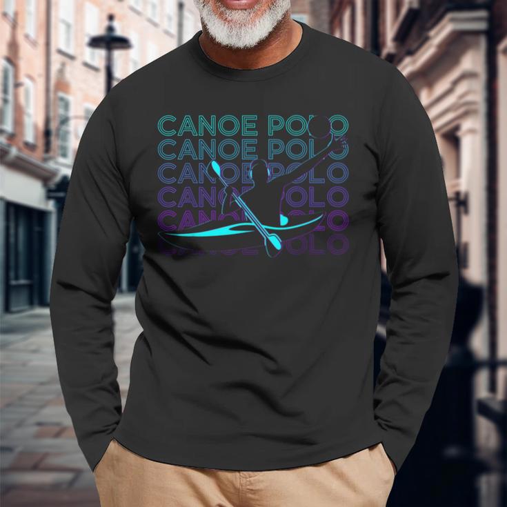 Canoe Polo Canoeing Retro Langarmshirts Geschenke für alte Männer