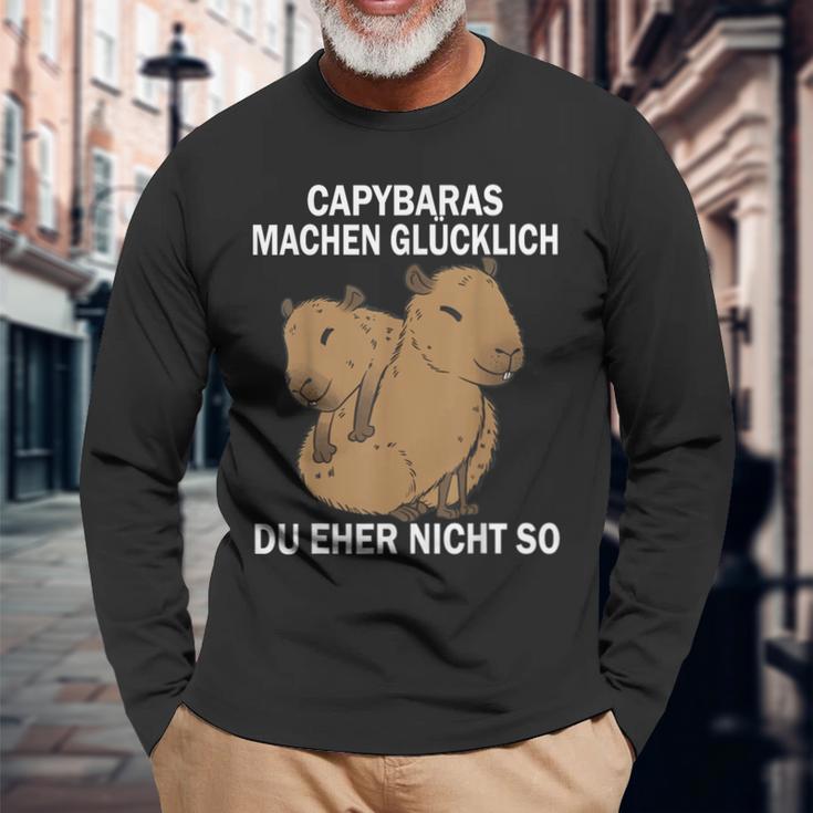 Capybaras Machen Glücklich Du Eher Nicht So Wasserschwein Langarmshirts Geschenke für alte Männer