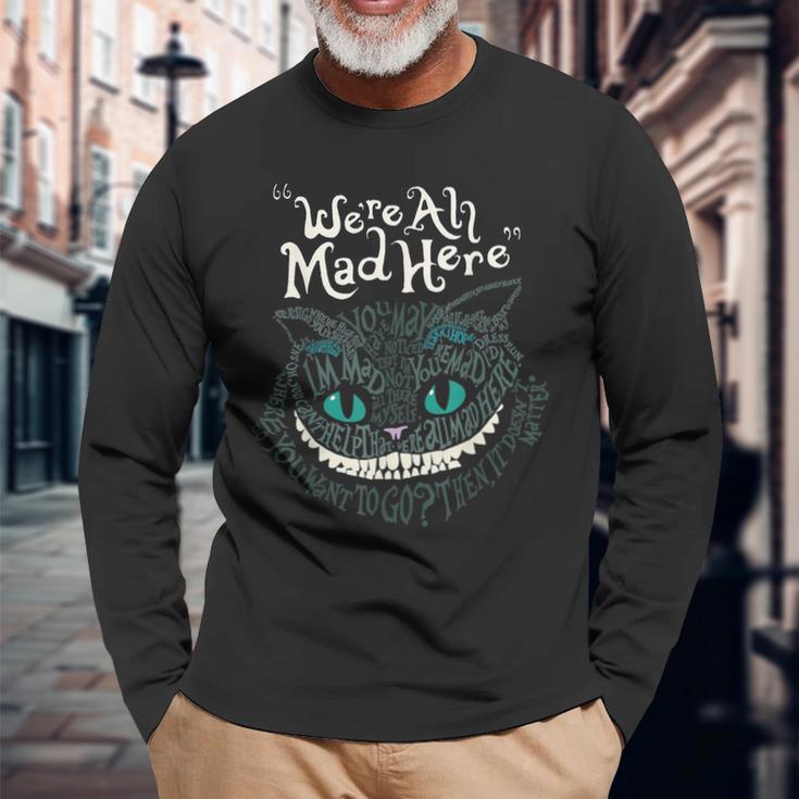 Cheshire Alice Cat Wir Sind Alleerrückt Hier Wunderland Langarmshirts Geschenke für alte Männer