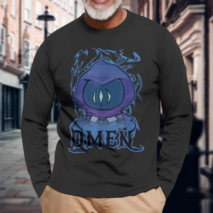 Chibi Omen Agentalorants Gaming Cute Langarmshirts Geschenke für alte Männer