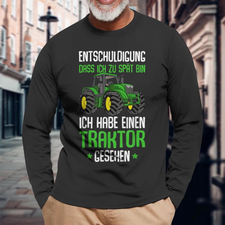 Children's Entschuldigung Das Ich Zu Late Tractor Langarmshirts Geschenke für alte Männer