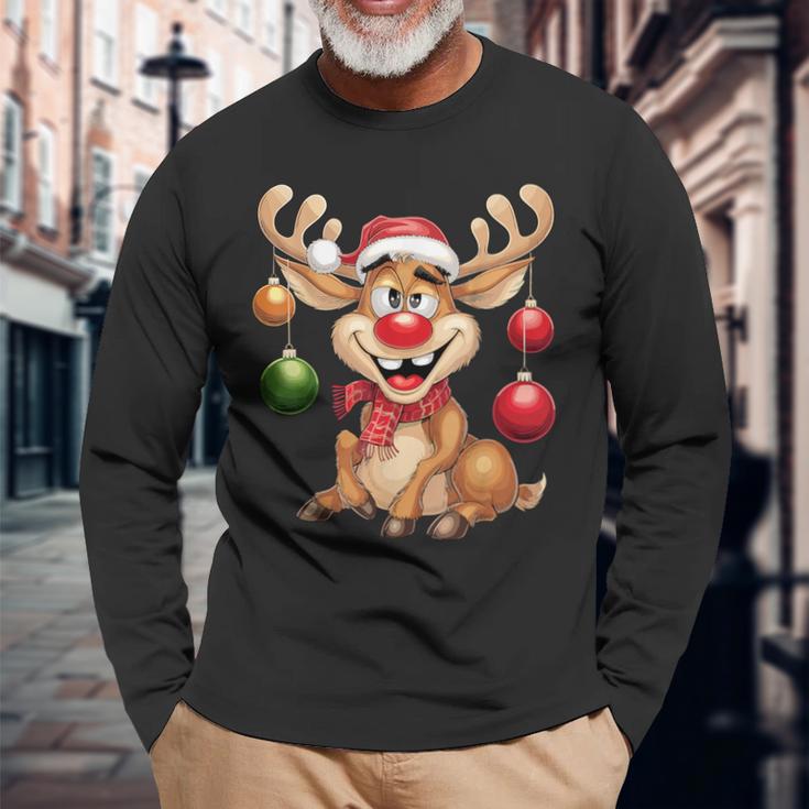 Christmas Reindeer Rudolph Langarmshirts Geschenke für alte Männer