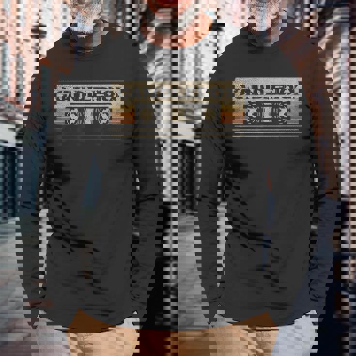 Circle Retro Faded Candles Box 90S Cassette Rock Vintage Long Sleeve T-Shirt Gifts for Old Men