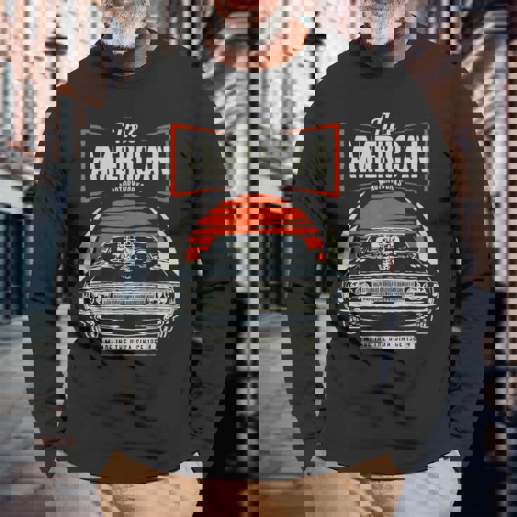 Clásica Americana Muscle Cars Camiseta de manga larga Regalos para ancianos
