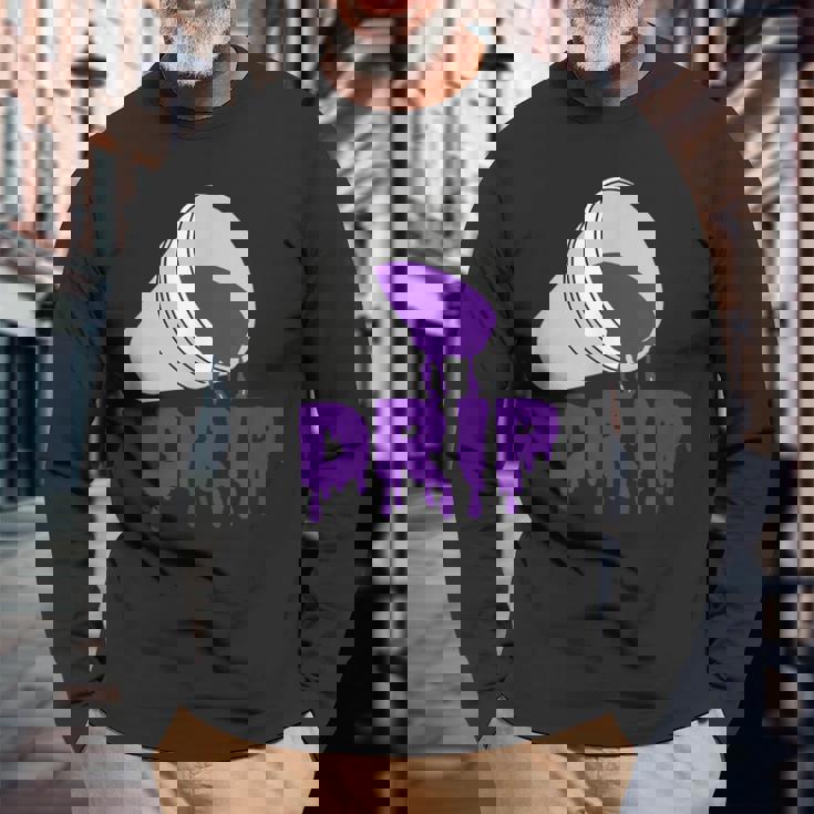 Codeine Dream Drip Purple Hip Hop Rap Social Media Maglietta a maniche lunghe Regalos para ancianos