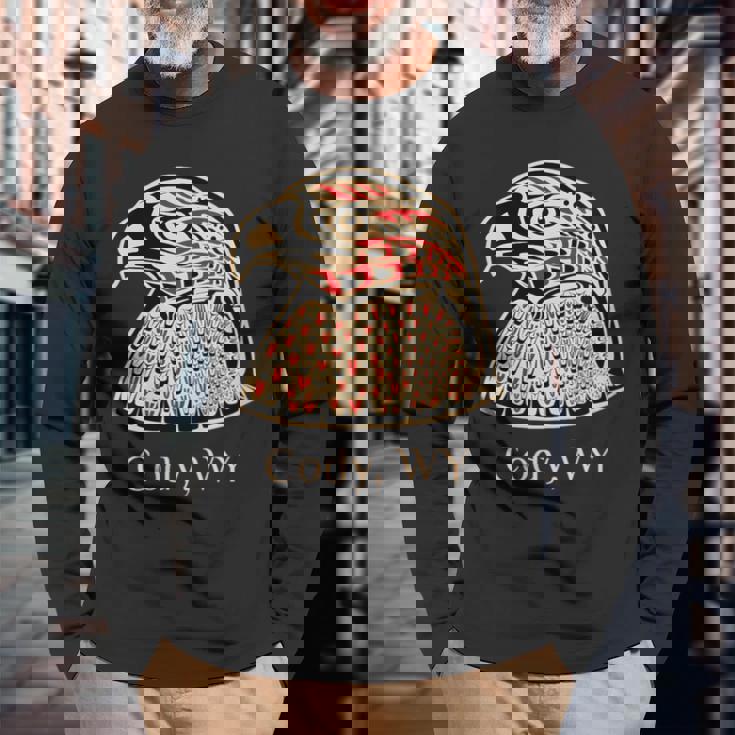 Cody Wy Aigle Indien Haida Pacific Nw T-shirt à manches longues Cadeaux pour les vieillards