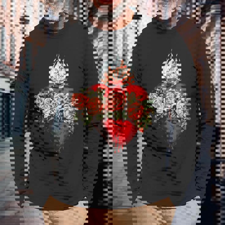 Coeur Immaculé De Laierge Marie Catholique T-shirt à manches longues Cadeaux pour les vieillards