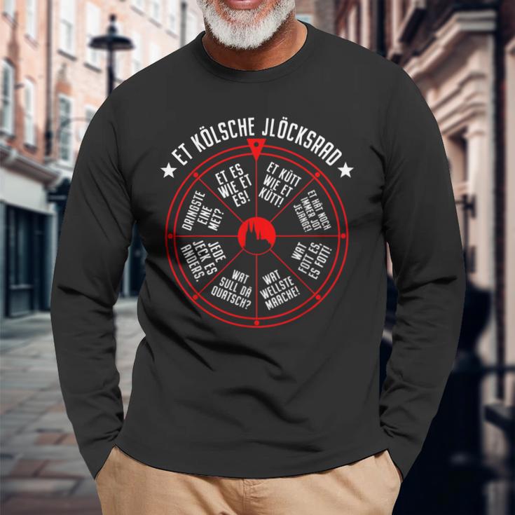 Cologne Lucky Wheel Et Kölsche Jlöcksrad Et Kütt Cologne Carnival Langarmshirts Geschenke für alte Männer