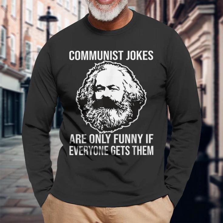 Communism Memes Socialism Marxism Karl Marx Langarmshirts Geschenke für alte Männer