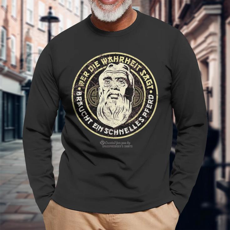 Confucius Wer Die Wahrheit Sagt Langarmshirts Geschenke für alte Männer