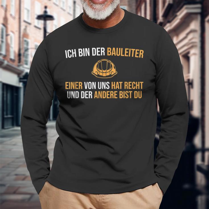 Construction Supervision Construction Site Helmet Construction Management Langarmshirts Geschenke für alte Männer