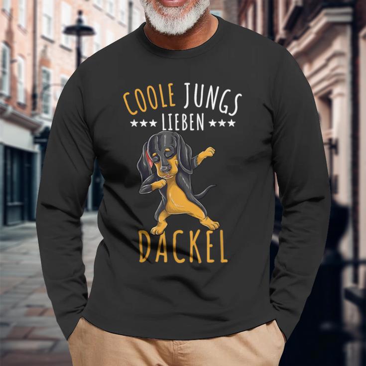 Coole Jungs Lieben Dackel Langarmshirts Geschenke für alte Männer