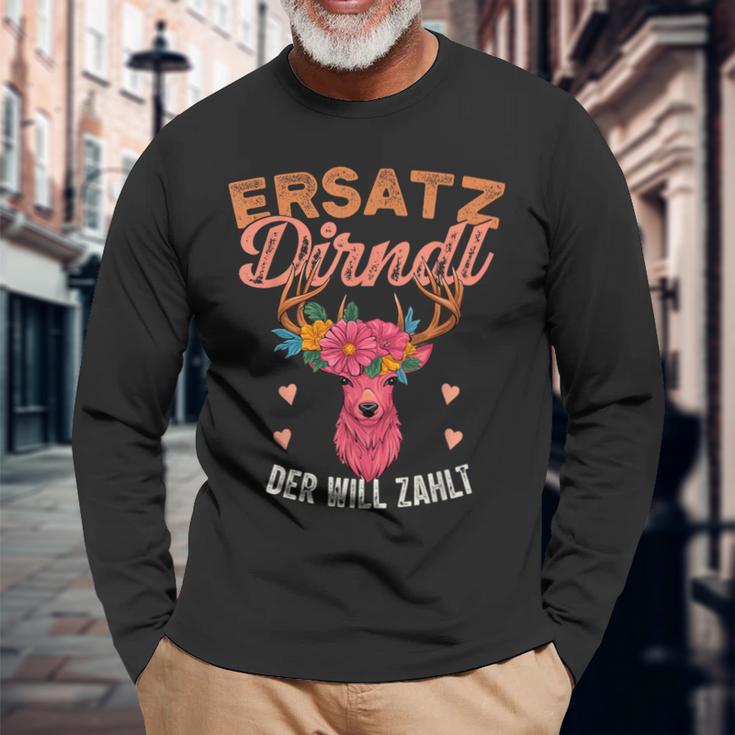 Costume Deer For Oktoberfest Langarmshirts Geschenke für alte Männer