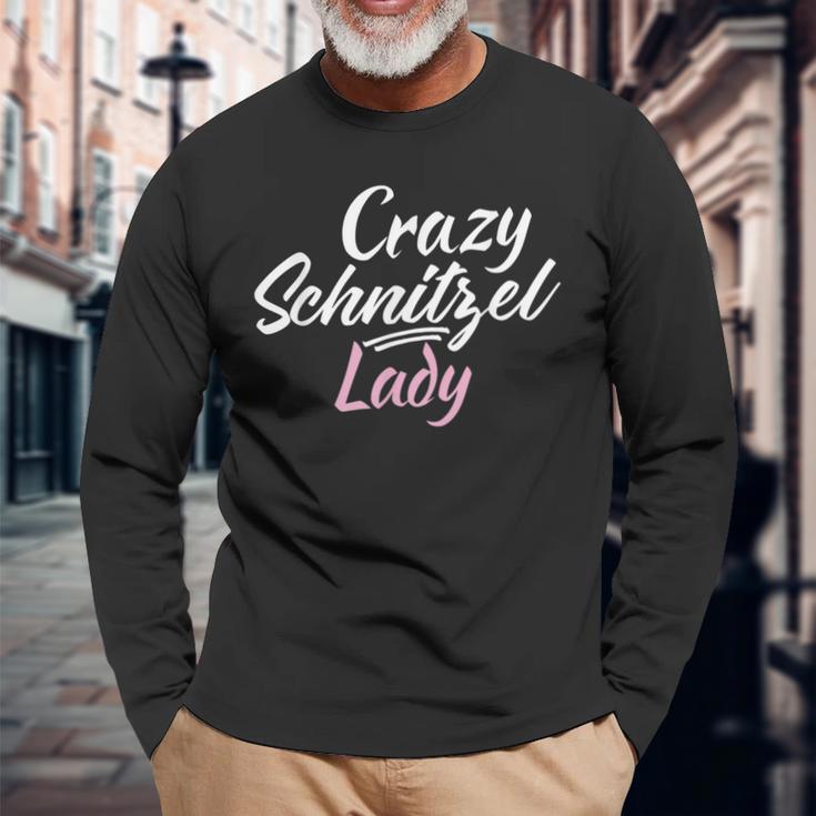 Crazy Schnitzel Lady German Schnitzel Langarmshirts Geschenke für alte Männer